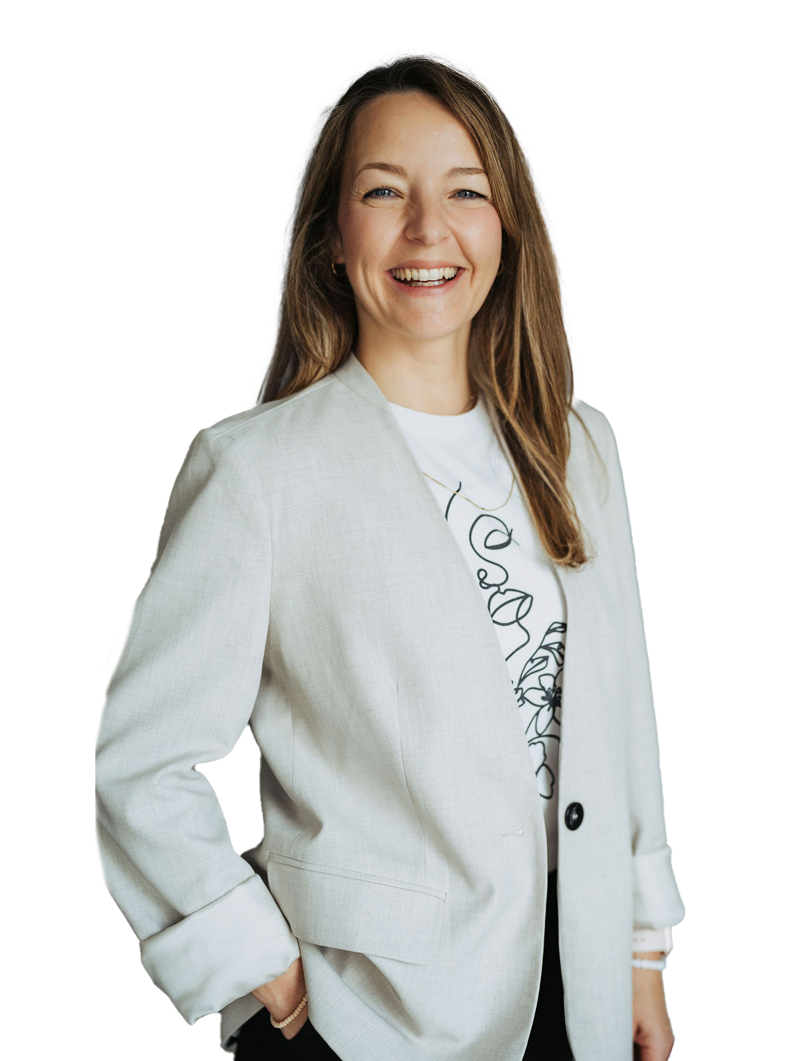 Mitarbeiterfoto Katja Kremer 2025 Mitarbeiterin Katja Kremer schaut lächelnd in die Kamera