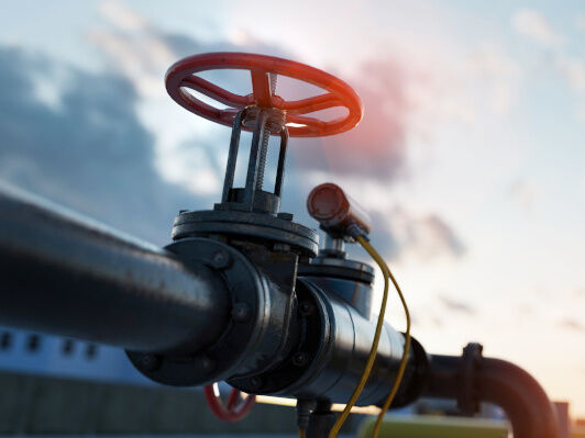 Erdgaspipeline im Morgengrauen