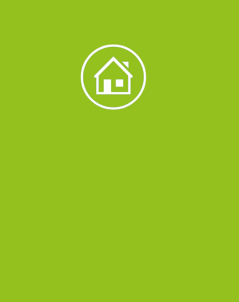 Weißes Haus Icon auf grünem Hintergrund 
