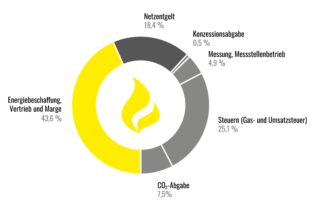 Diagramm - Gaspreiszusammensetzung