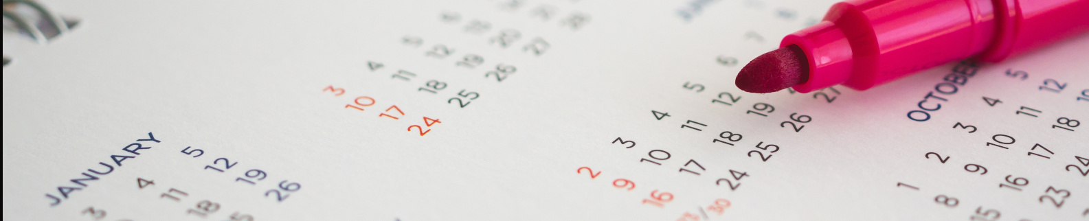 Stift auf Kalender 