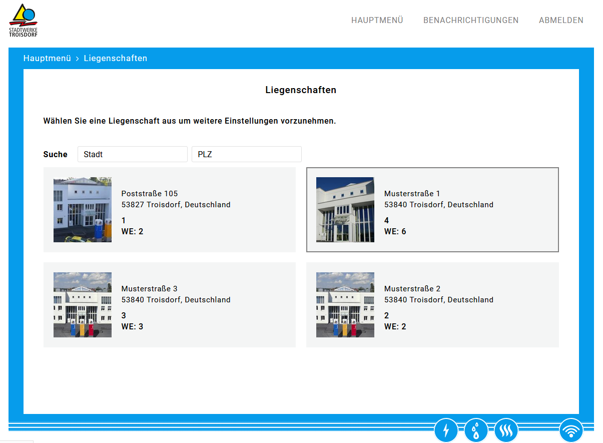 Screenshot Liegenschaften